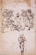LEONARDO da Vinci Studies fur the adoration of the Konige oil painting